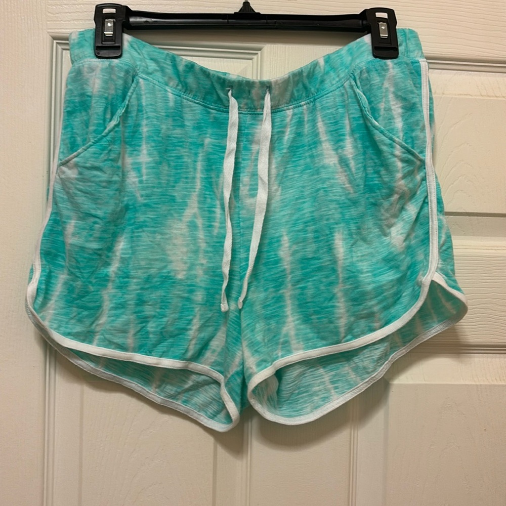 Justice Girls Plus 18P Active Tie-Dye Teal Shorts
